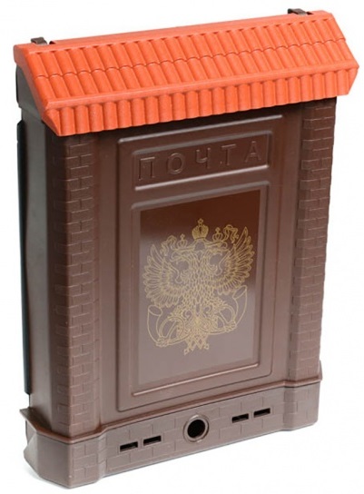 4360827 Ящик почтовый пластик «Премиум», вертикальный, с замком, цвет коричневый