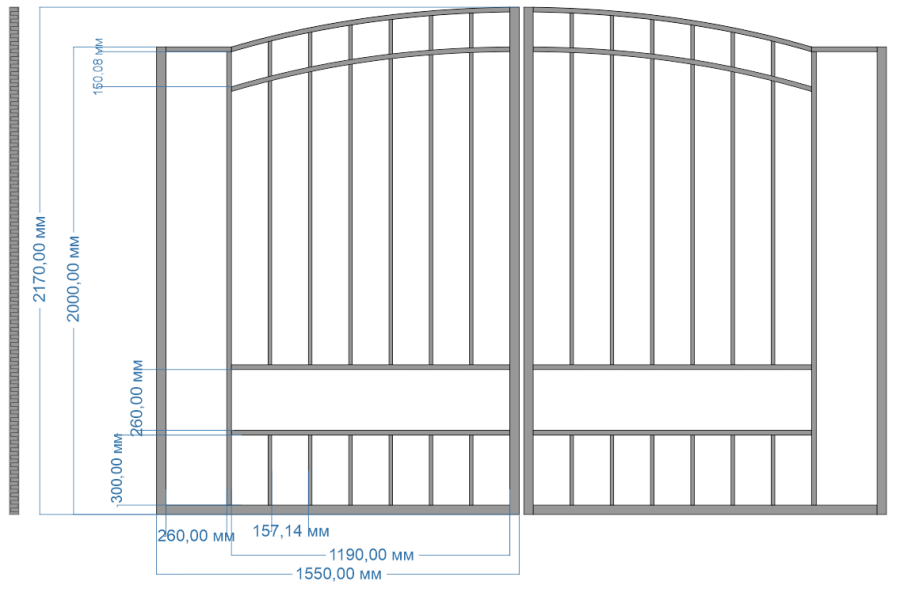 ВКР Ворота "Оптима" Габариты:3100*2170 мм