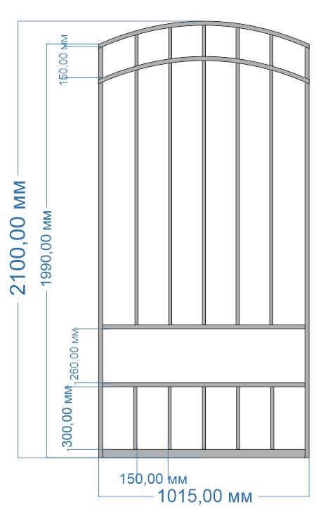 ВКР Калитка "Оптима" Габариты:1015*2100 мм